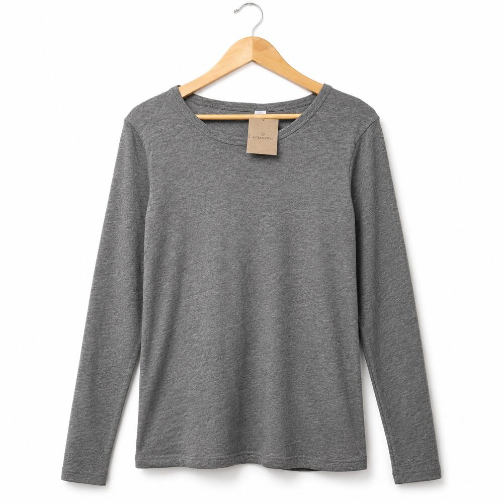 Alternative Apparel Gray Cotton Blend Long Sleeve Pullover Shirt NWT Women's L
